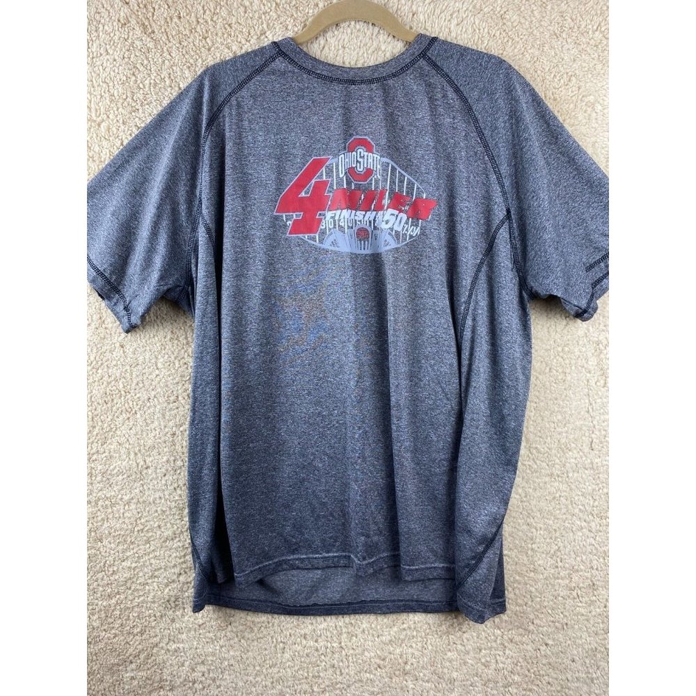 Ohio State Mens Sz XXL 4 Miler Finish On The 50 Gray Stretch Short Sleeve Shirt